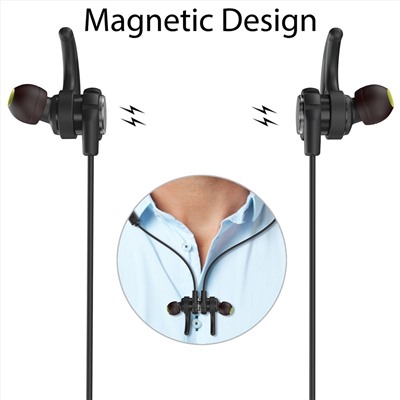 Phaiser BHS-750 Bluetooth Headphones Runner Headset Sport Earphones with Mic and Lifetime Sweatproof Guarantee - Wireless Earbuds for Running, Blackout