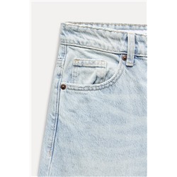 LOW-RISE BAGGY DENIM BERMUDA SHORTS
