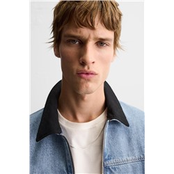 CAZADORA DENIM CUELLO COMBINADO
