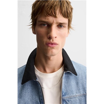 CAZADORA DENIM CUELLO COMBINADO
