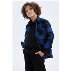 Defacto Erkek Çocuk Oversize Fit Flanel Uzun Kollu Gömlek X7564A622WN