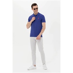 Erkek Mavi Basic Polo Yaka Tişört