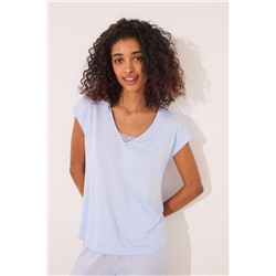 Pijama Capri viscosa azul rayas