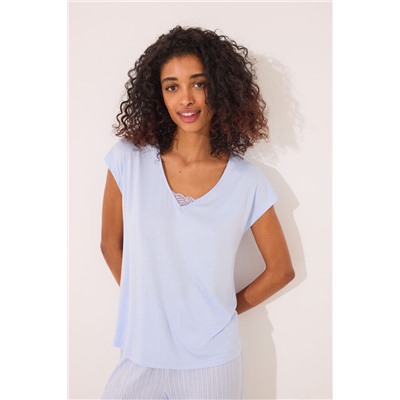 Pijama Capri viscosa azul rayas