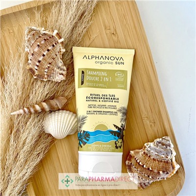 Alphanova Sun Shampoing Douche 2 en 1 Parfum Monoï BIO 150 ml