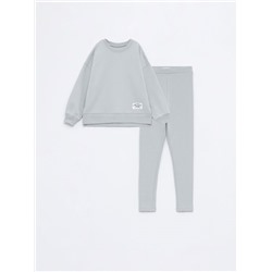 MATCHING RIBBED SWEATSHIRT AND LEGGINGS