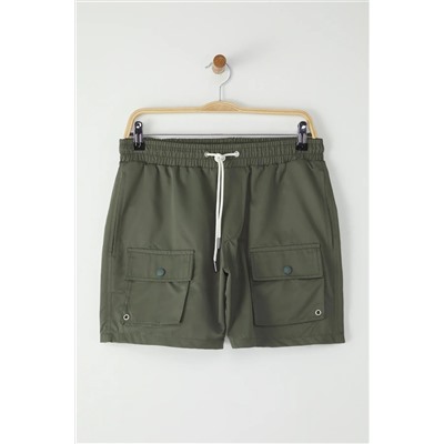 TRENDYOL MAN Haki Standart Fit Kargo Cepli Deniz Şortu TMNSS25DS00009