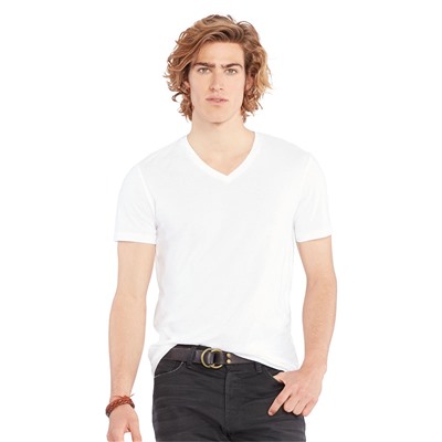 COTTON JERSEY V-NECK T-SHIRT
