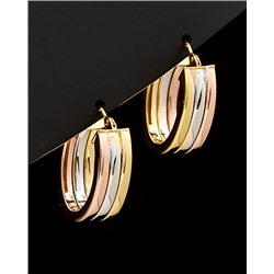 Italian Gold Fremada 14K Tri-Tone Italian Gold Triple Oval Hoops