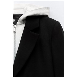 CROPPED BLAZER COMBINED WITH HOOD