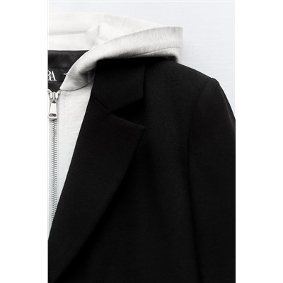 CROPPED BLAZER COMBINED WITH HOOD