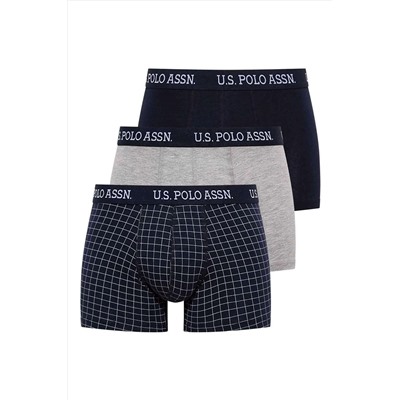 U.S. Polo Assn. Erkek Lacivert - Lacivert Melanj - Lacivert 3 Lü Boxer 82002