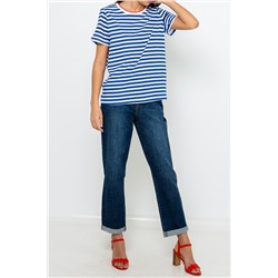Camiseta de lino Azul y blanco
