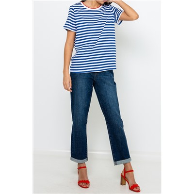 Camiseta de lino Azul y blanco