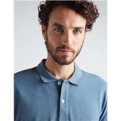 Short Sleeve Piquet Polo, Men, Blue