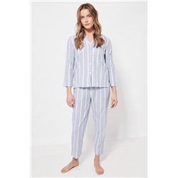 Camisa Celeste y blanco