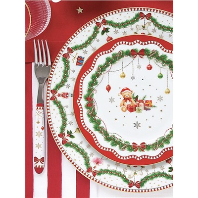 Тарелка десертная, 19 см, 4 шт, фарфор P, белая, Микс, Magie de Noel