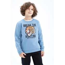 Defacto Erkek Çocuk Bisiklet Yaka Payetli Sweatshirt Y9297A622WN