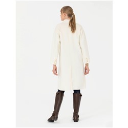 Krem Comfort Fit Kaşe Kaban