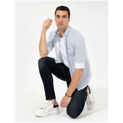 Lacivert Slim Fit Uzun Kollu Gömlek