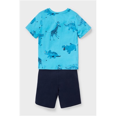 Dino - Set - Kurzarmshirt und Sweatshorts - Bio-Baumwolle