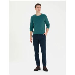 Lacivert Slim Fit Kanvas Pantolon