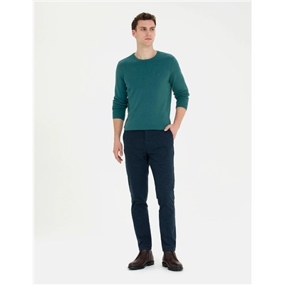 Lacivert Slim Fit Kanvas Pantolon