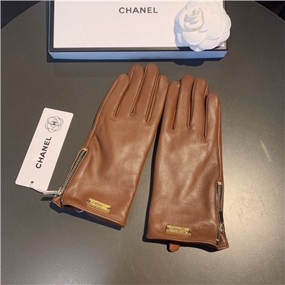 Женские утепленные кожаные перчатки  Chane*l