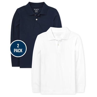 The Children’s Place  Boys Uniform Soft Jersey Polo 2-Pack - Multi Clr