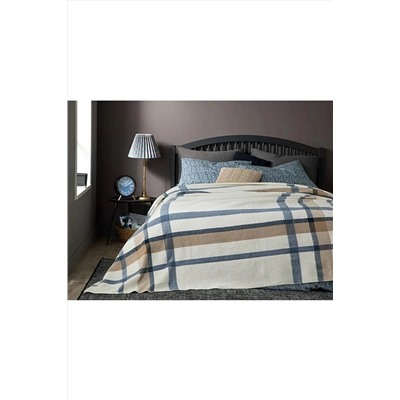 English Home Modern Frame Waffle Çerçeveli Tek Kişilik Battaniye 150x200 Cm Mavi - Bej TYC00717498499
