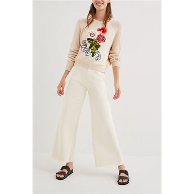 Jersey flores bordadas