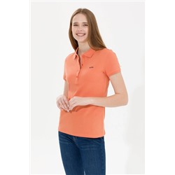 Kadın Kiremit Basic Polo Yaka Tişört