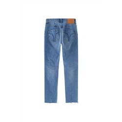 Vaquero skinny fit de tiro alto Azul