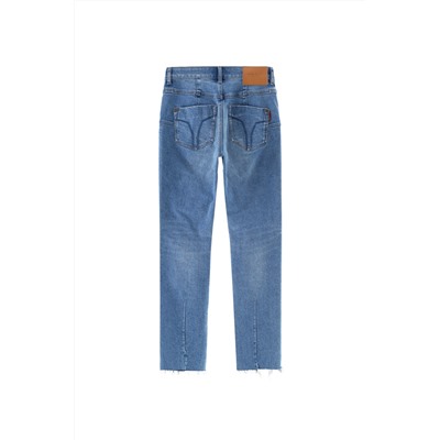 Vaquero skinny fit de tiro alto Azul
