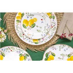Тарелка закусочная, 19 см, фарфор P, белая, Цветы и лимоны, Fleurs et Citrons, 62844