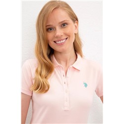 Kadın Açık Pembe Basic Polo Yaka Tişört