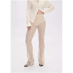 Pantalón flare encaje
