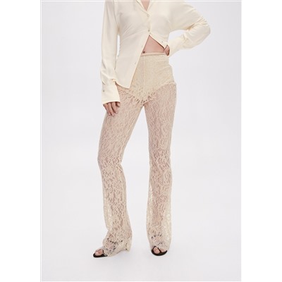 Pantalón flare encaje