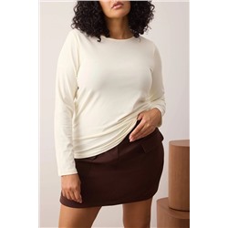 Taş Pamuklu Kayık Yaka Fitted/Vücuda Oturan Esnek Bluz TBBAW26AF00027