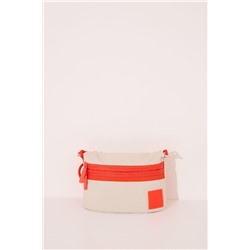 Bolso cartera nylon beige