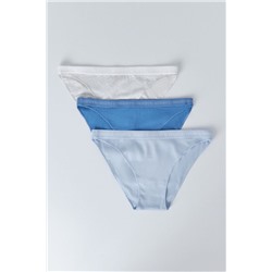 Pack 3 bragas clásicas azul, gris, azul claro
