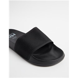 Mesh Strap Slides, Men, Black