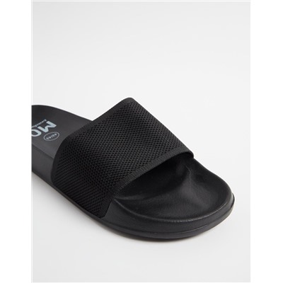 Mesh Strap Slides, Men, Black