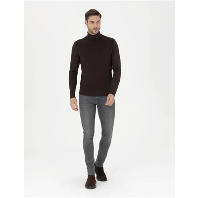 Kahverengi Slim Fit Kazak