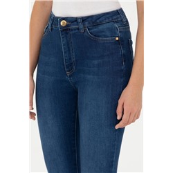 Kadın Koyu Mavi Jean Pantolon