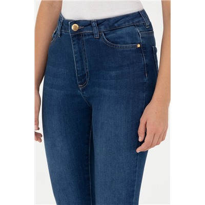 Kadın Koyu Mavi Jean Pantolon