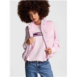 High Shine Marshmallow Puffer Vest by PINK
