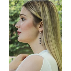 Серьги из серебра с кристаллами Swarovski Серебряная ночь 925 пробы с-2257-6SWр-001SINI