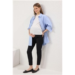 Trendyol Curve Siyah Yüksek Bel Ayarlanabilir Karın Panelli Skinny Fit Hamile Pantolonu TBBAW25CJ00026