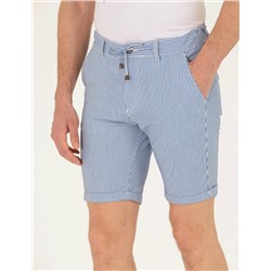 Koyu Mavi Slim Fit Beli Lastikli Şort Şort